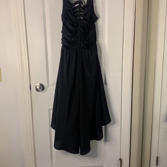 High low black dress with cut out distressed back. - Picture 4 of 4